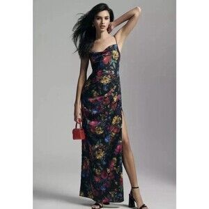 Hutch/ Anthropologie Calla  Floral Cowl Neck Gown Size 12